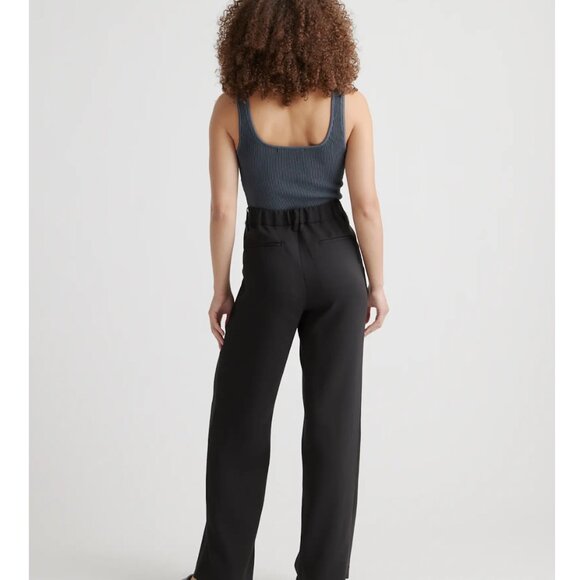 QUINCE Stretch Crepe Pleated Wide Leg Pants - Picture 7 of 8